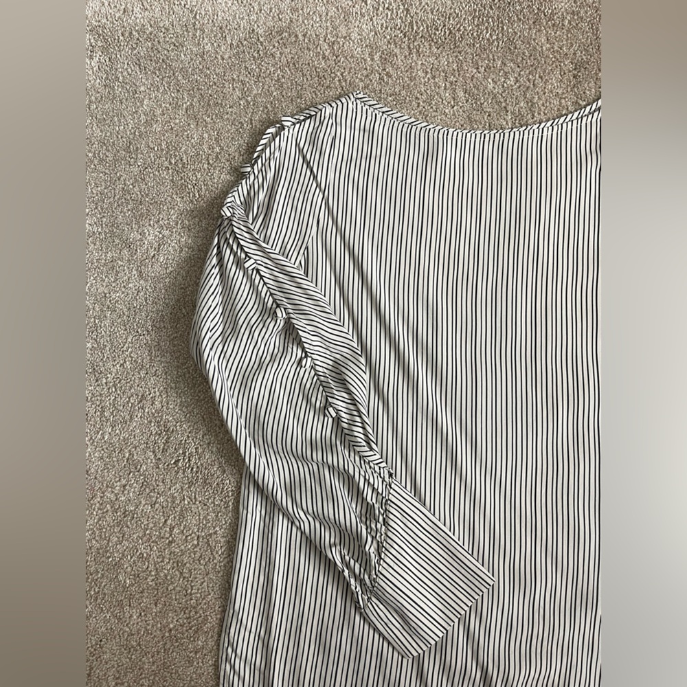 NWO. Chic Striped Blouse in Black and White